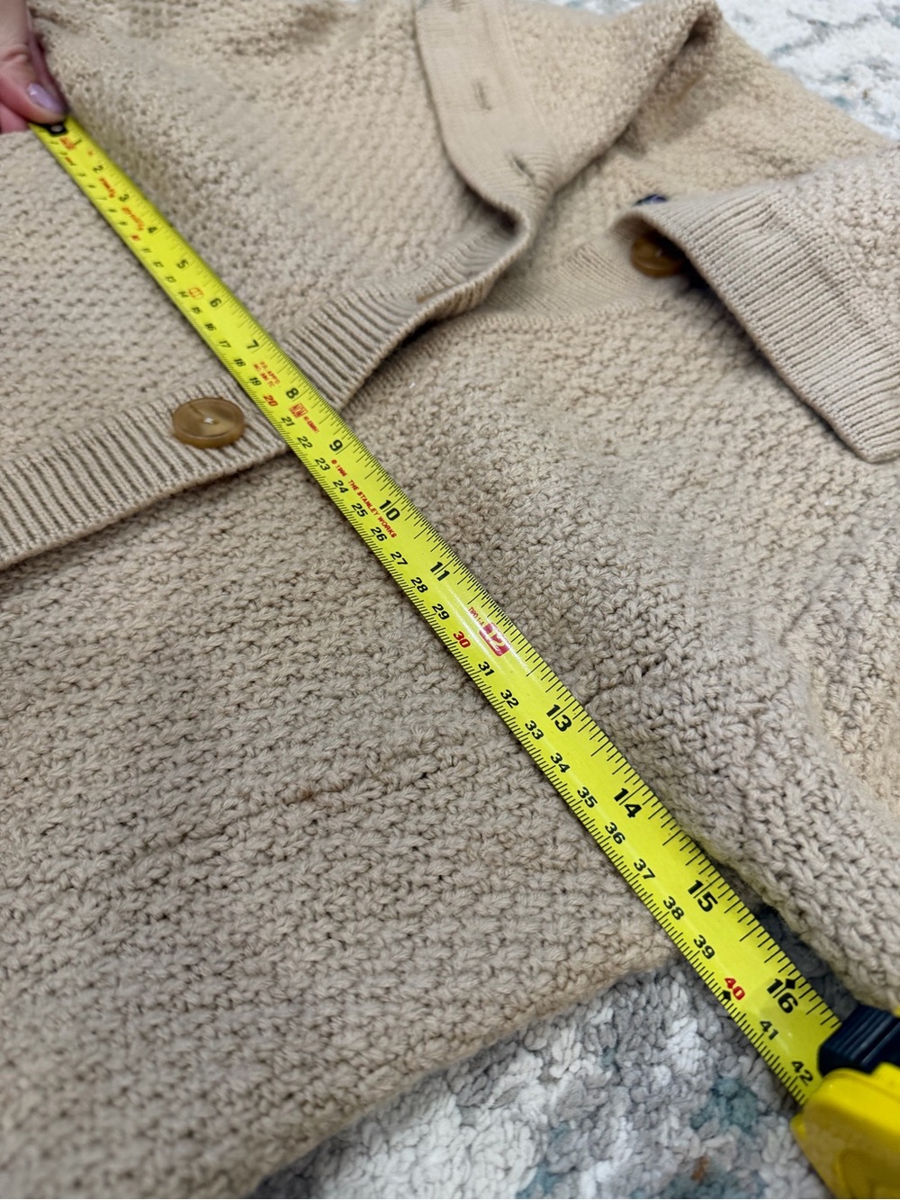 Patagonia Merino Sweater Coat XS Tan 100% Merino Wool Style 50460 - Picture 5 of 6